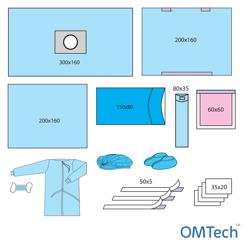 Комплект одягу та покриттів операційних OMTech™ для артроскопії №1/Б стерильний